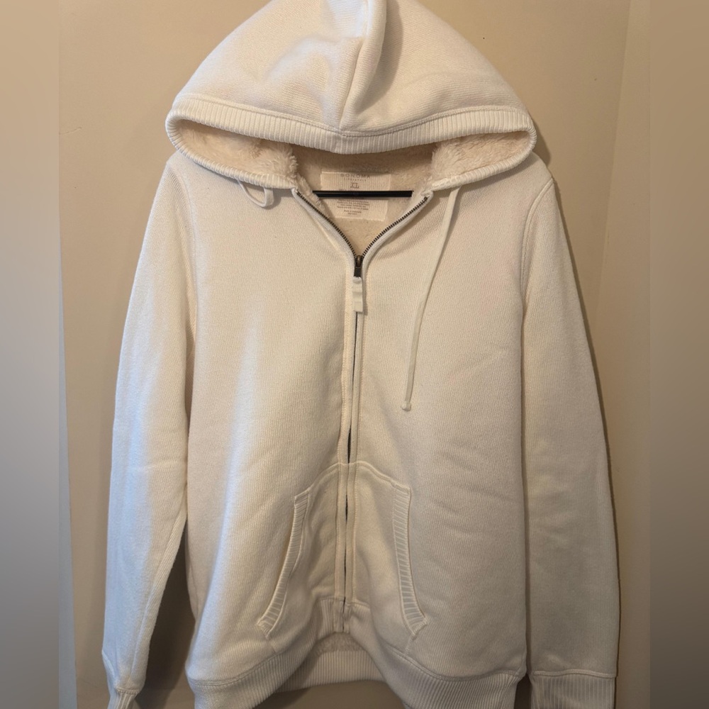 Elegant White Teddy Jacket with Hood